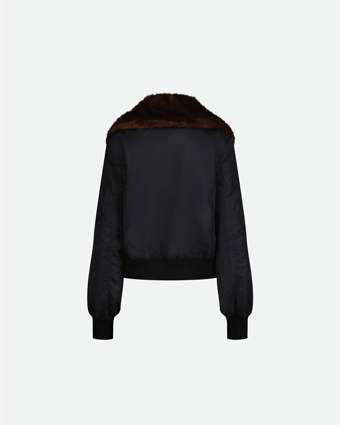 Bomber Jacket W/Carabiner Closure & Faux Fur Trim