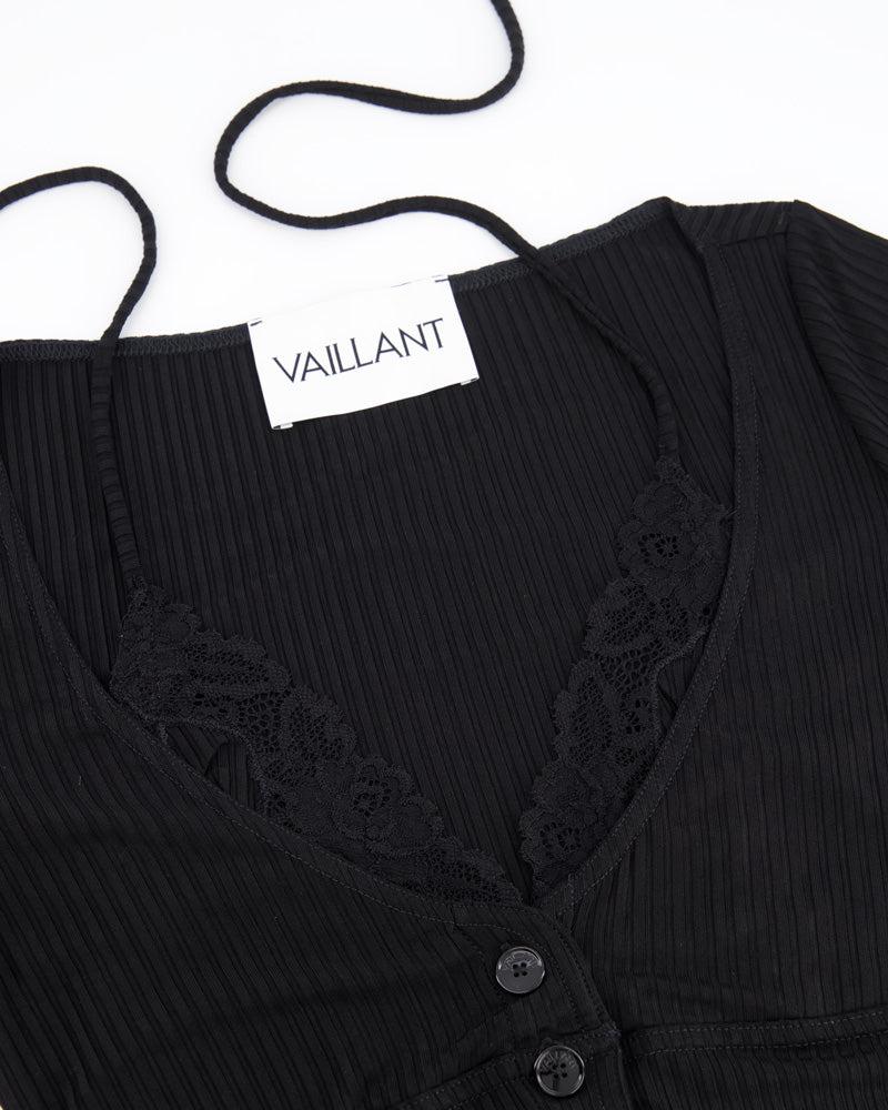 Ribbed Jersey Cardigan With Bra Strap - Tops - Vaillant - Elevastor