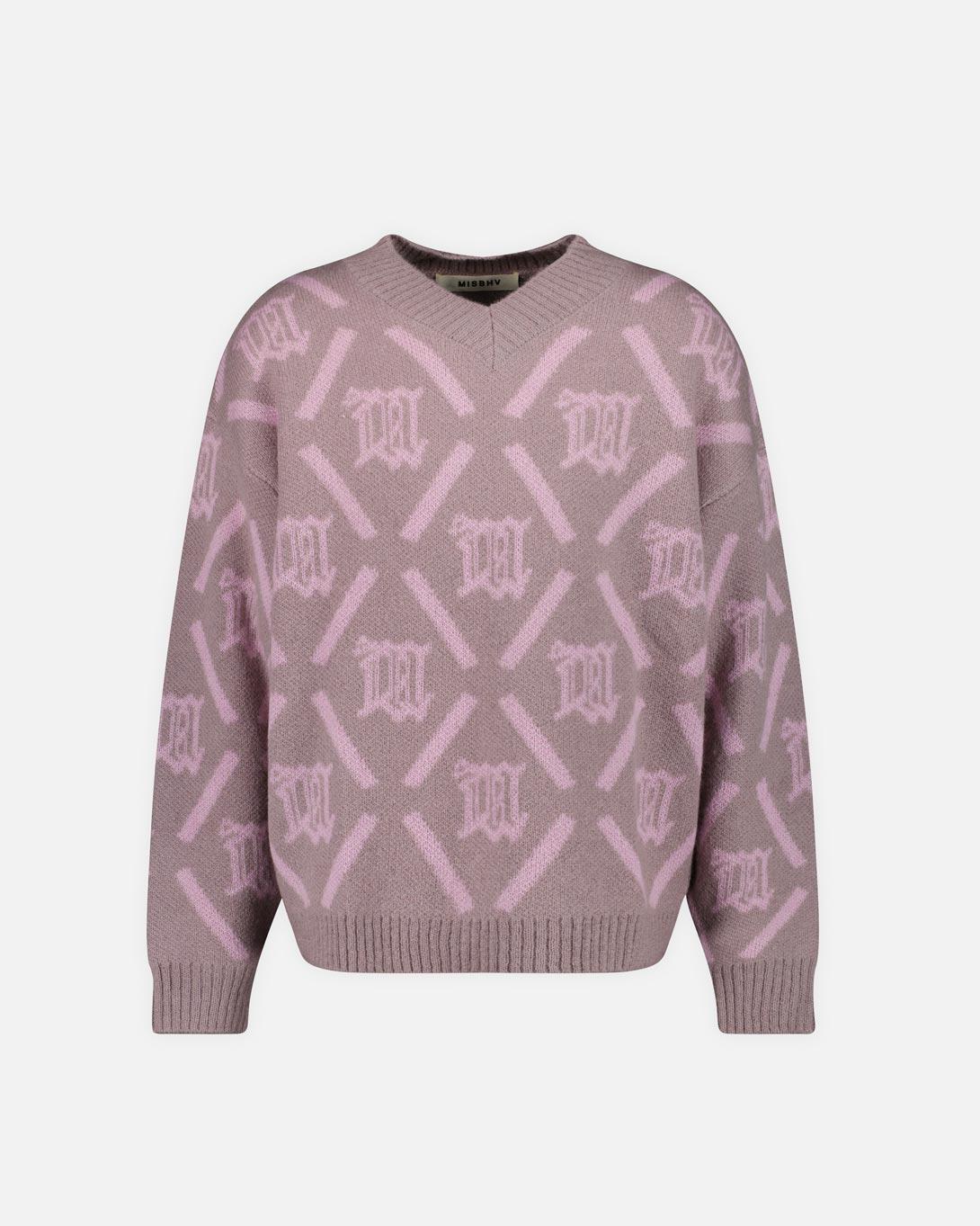 M Argyle Knit Smokey - Sweaters - MISBHV - Elevastor