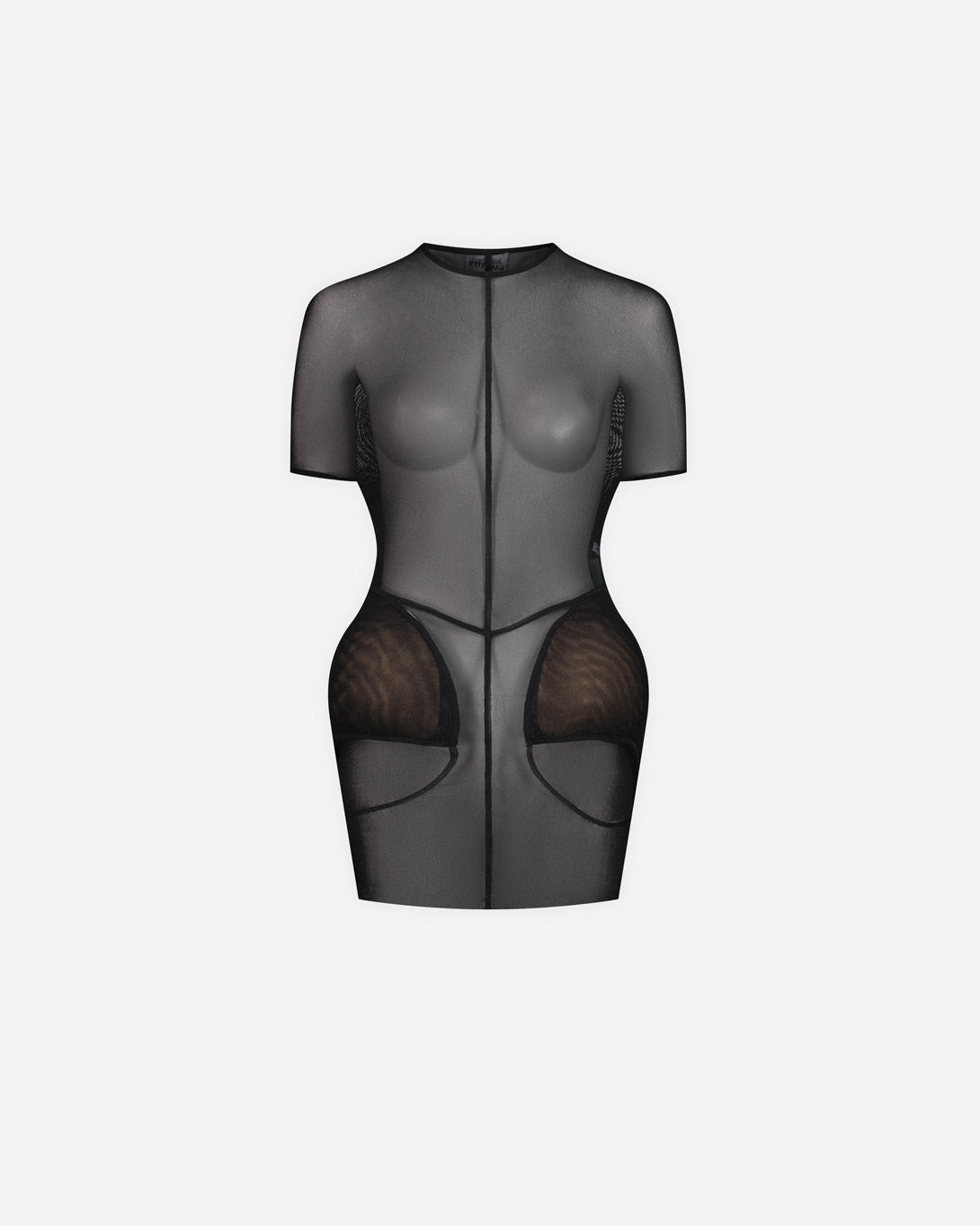 Mesh Short Dress With Padding Pockets - Jean Paul Gaultier - Elevastor