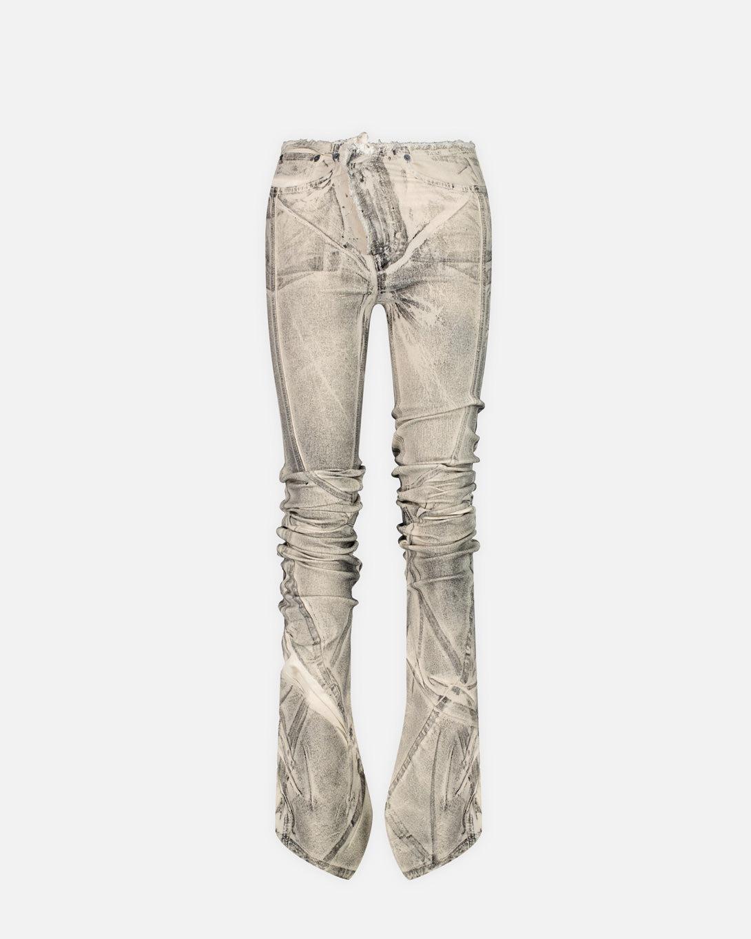 Raw-Edge Drape Denim Pants - Jeans - Ottolinger - Elevastor