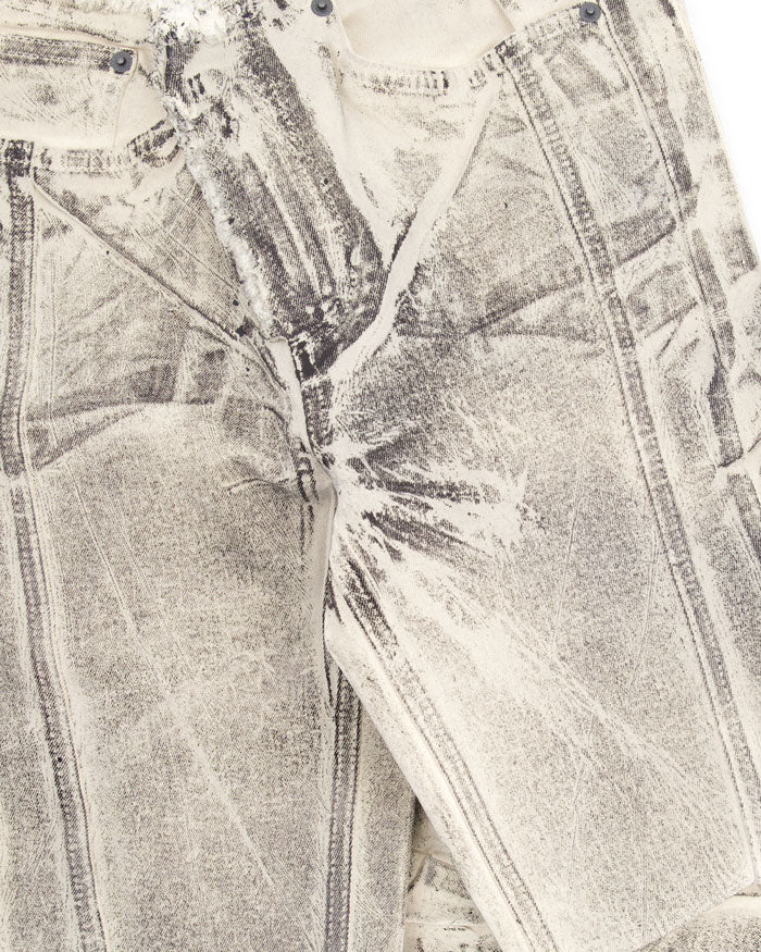 Raw-Edge Drape Denim Pants - Jeans - Ottolinger - Elevastor