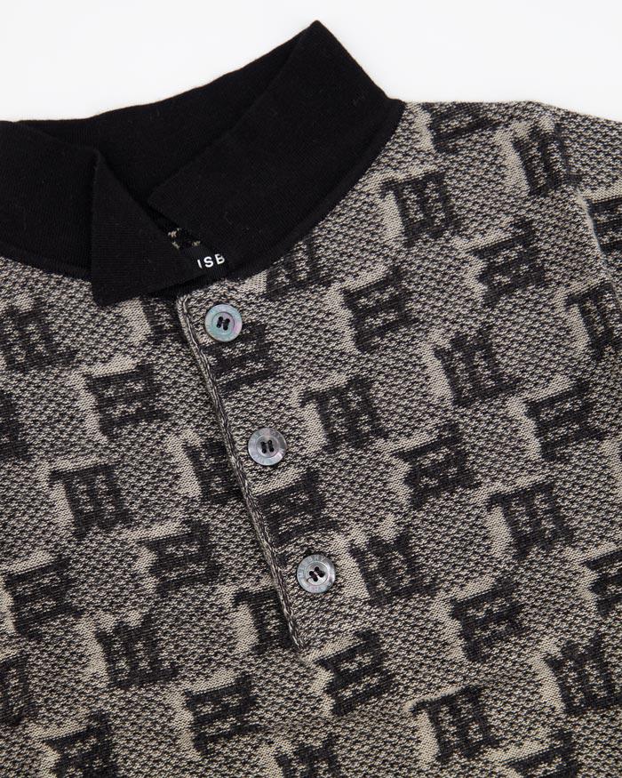 Jacquard Silk Blend Monogram Polo Top - Tops - MISBHV - Elevastor