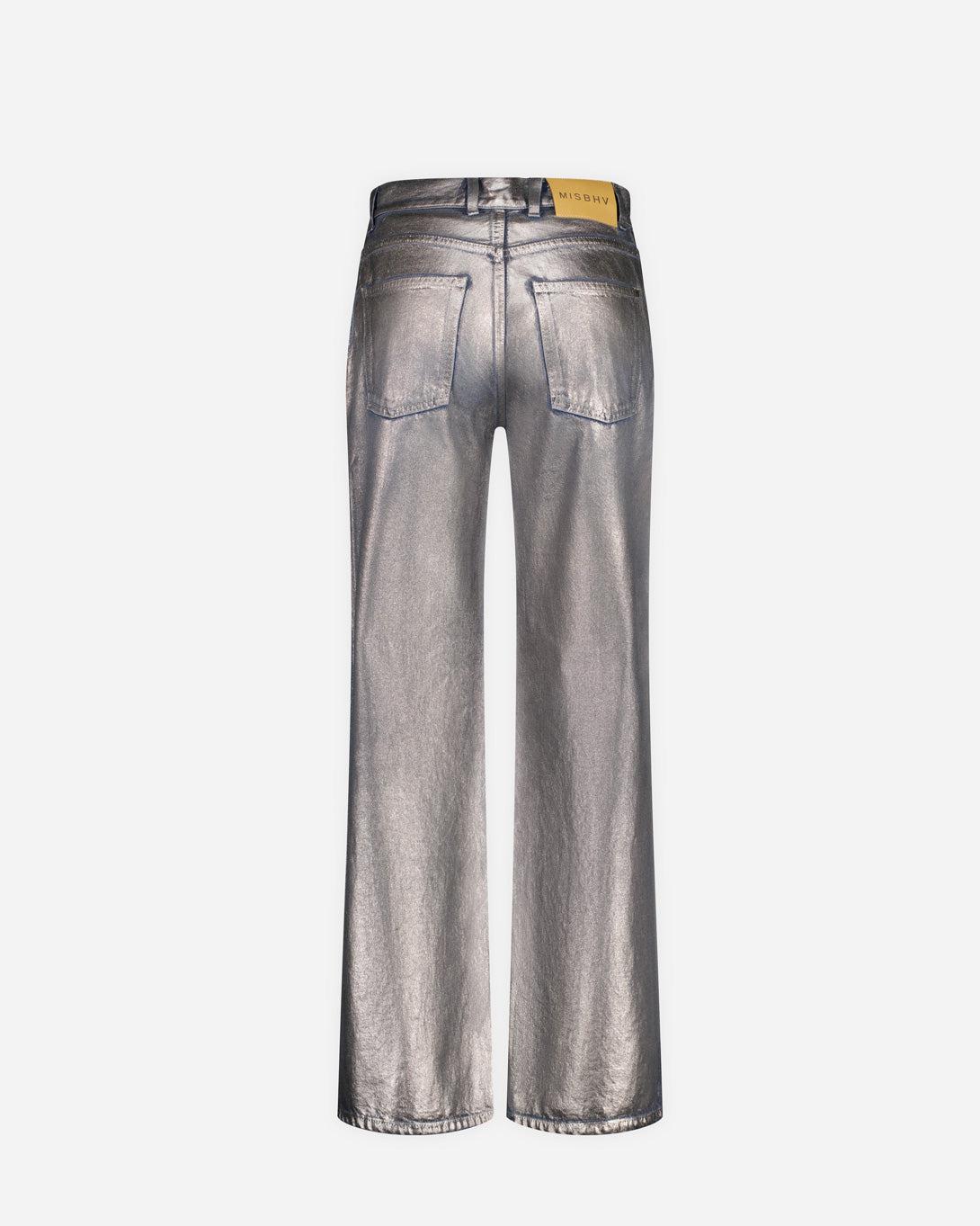 Silver Coated Dirt Denim Trousers - Pants - MISBHV - Elevastor