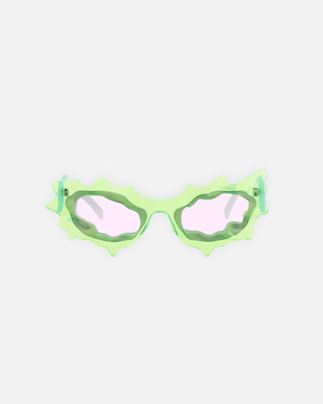 Green Frame Pink Lenses Spike Sunglasses - Eyewear - Florentina Leitner - Elevastor