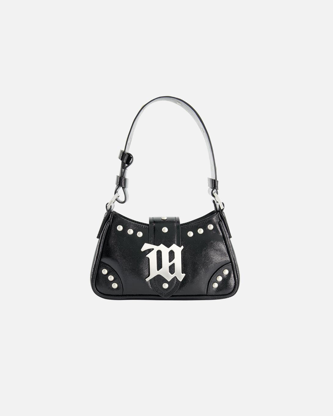 Leather Shoulder Bag Small Studded Black - Bags - MISBHV - Elevastor